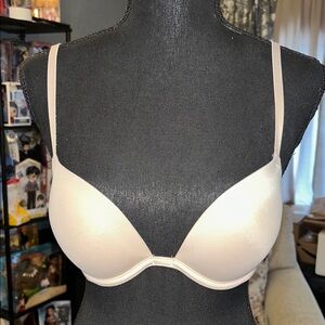Pink Victoria Secret Elegant Cream Underwire Bra